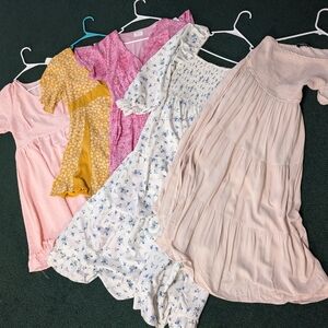 Chic Floral and Solid Dress Set Lot Bundle
